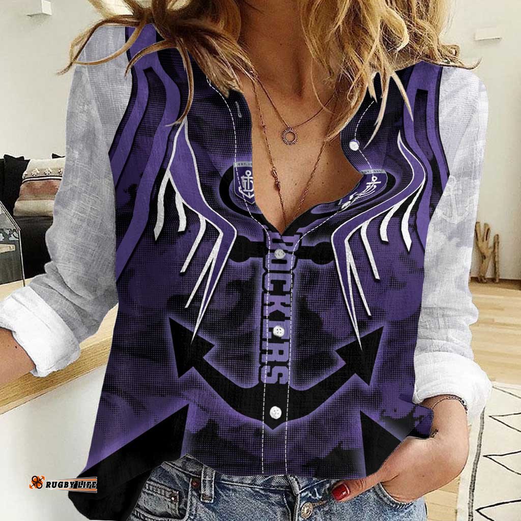 Custom Fremantle Football Women Casual Shirt Dockers Anchor Sporty Style DT05