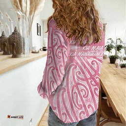 Breast Cancer Awareness Maori Women Casual Shirt Kia Kaha Kia Maia Kia Manawanui LT7