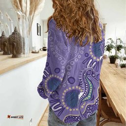 Australia Epilepsy Awareness Women Casual Shirt Aboriginal Purple Ribbon with Seahorse LT7