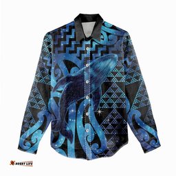 Humpback Whale Matariki New Zealand Women Casual Shirt NZ Maori Paikea Poutama Luxury Blue LT14