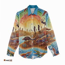 Aboriginal Dreamtime Animals Stories Women Casual Shirt LT9
