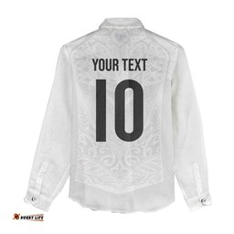 Custom New Zealand Football Women Casual Shirt The Whites-Sporty T90 Style LT03