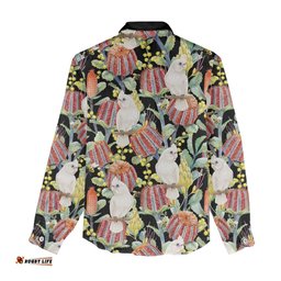 Little Corella Australia Cockatoo Women Casual Shirt Cacatua Sanguinea Banksia Seamless Black LT14