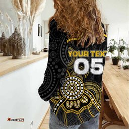 Custom Richmond Football Women Casual Shirt Aboriginal Dot Art Pattern DT05
