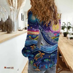 Heal Country Heal Our Nation Aboriginal Dreamtime Women Casual Shirt LT9