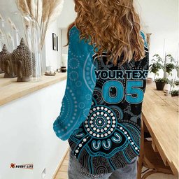 Custom Power Football Women Casual Shirt Aboriginal Dot Art Pattern DT05