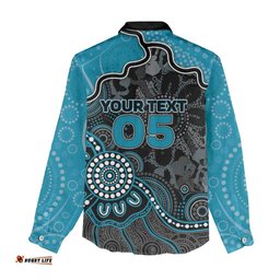 Custom Power Football Women Casual Shirt Aboriginal Dot Art Pattern DT05