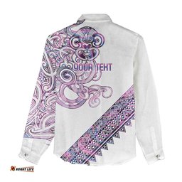 Mawhero Paua shell Kowhaiwhai Taniko Personalised Women Casual Shirt Taniwha Maori Tribal Style LT9