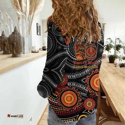 NAIDOC Week 50 Years Deadly Personalised Women Casual Shirt Aboriginal Art LT14