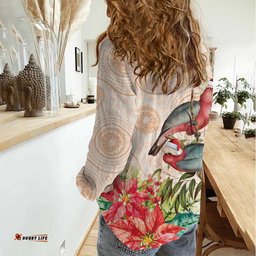 Merry Christmas Aussie Aboriginal Women Casual Shirt Rosebreasted Cockatoo Pastel LT7
