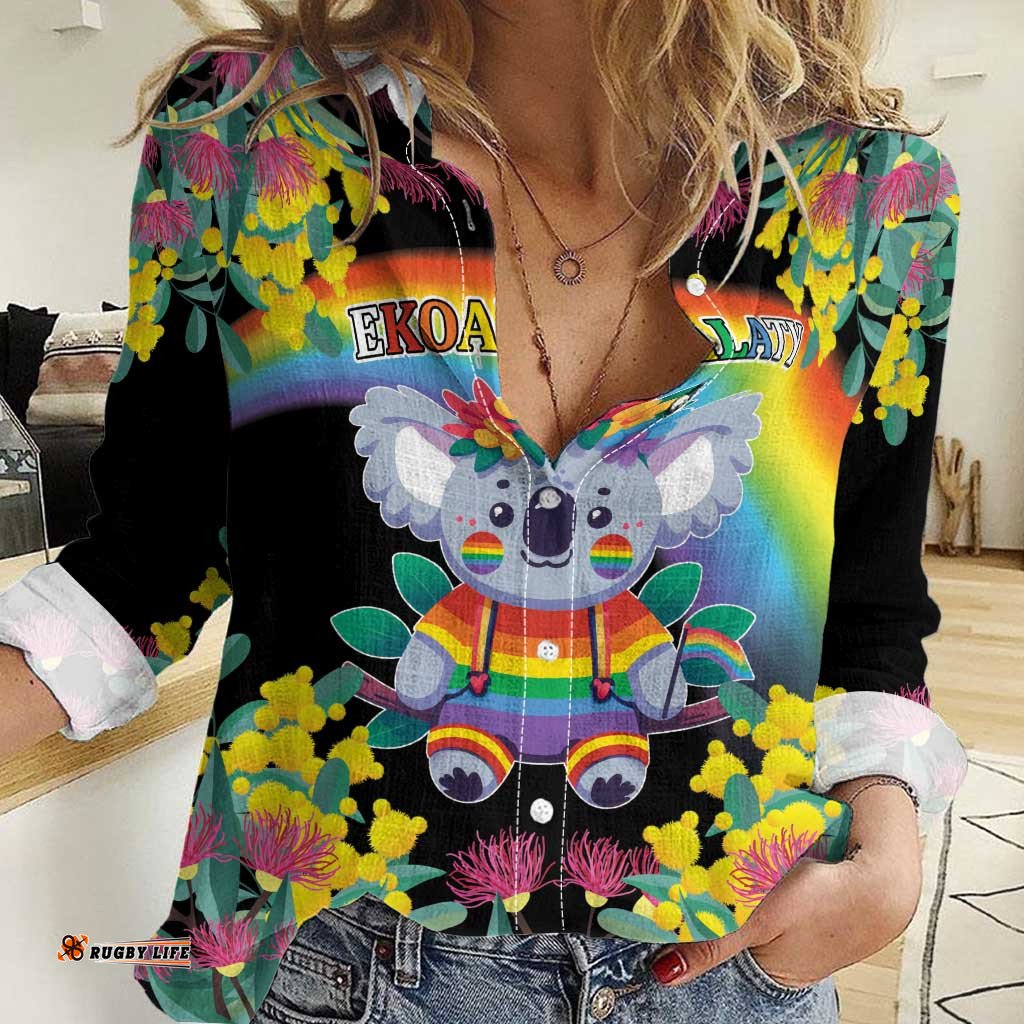 LGBTQ Koala Gay Women Casual Shirt Aussie Koala Bear Ekoalaty LT9
