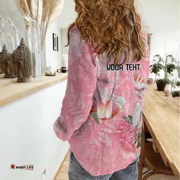 Personalised Galah Cockatoo Eucalyptus Flowers Women Casual Shirt Australian Breast Cancer Spirit LT9