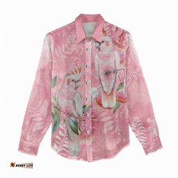 Personalised Galah Cockatoo Eucalyptus Flowers Women Casual Shirt Australian Breast Cancer Spirit LT9