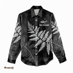 New Zealand Lawn Bowls Personalized Women Casual Shirt Wrap-Around Silver Fern LT7