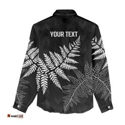 New Zealand Lawn Bowls Personalized Women Casual Shirt Wrap-Around Silver Fern LT7