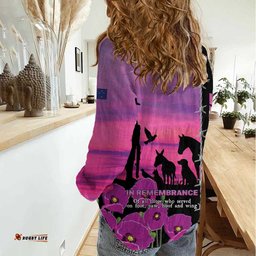 Personalised ANZAC War Animals Women Casual Shirt Lest We Forget Memorial LT15