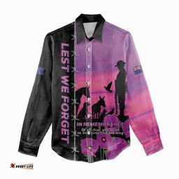 Personalised ANZAC War Animals Women Casual Shirt Lest We Forget Memorial LT15