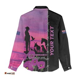 Personalised ANZAC War Animals Women Casual Shirt Lest We Forget Memorial LT15