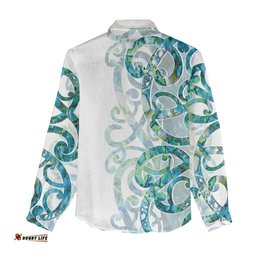Paua Shell Maori Women Casual Shirt Koru Kowhaiwhai LT7