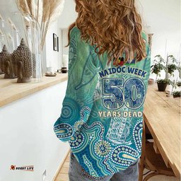 NAIDOC Week - 50 Years Deadly Torres Strait Women Casual Shirt Pastel Waves LT7