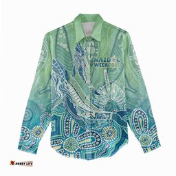 NAIDOC Week - 50 Years Deadly Torres Strait Women Casual Shirt Pastel Waves LT7