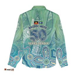 NAIDOC Week - 50 Years Deadly Torres Strait Women Casual Shirt Pastel Waves LT7
