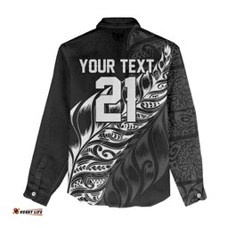 New Zealand Lawn Bowls Custom Women Casual Shirt Black Maori Warrior Tribal Silver Fern LT9