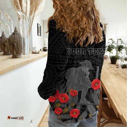 Personalised New Zealand ANZAC Day Women Casual Shirt Lest We Forget Soldier Memorial LT15