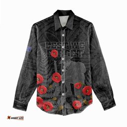 Personalised New Zealand ANZAC Day Women Casual Shirt Lest We Forget Soldier Memorial LT15