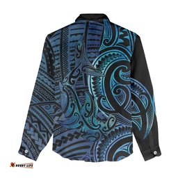 New Zealand Hammerhead Shark Women Casual Shirt Maori Haehae Mangopare Galaxy LT14