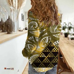 Matariki New Zealand Women Casual Shirt NZ Niho Taniwha Maori New Year Yellow Galaxy LT14