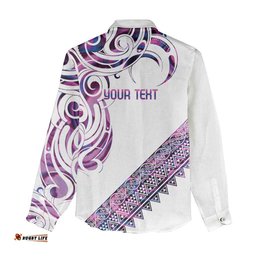 Mawhero Paua shell Kowhaiwhai Taniko Personalised Women Casual Shirt Turtle Tattoo Maori Tribal Style LT9