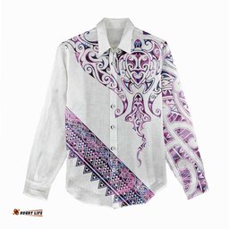 Mawhero Paua shell Kowhaiwhai Taniko Personalised Women Casual Shirt Manta Ray Shark-Turtle Maori Tribal Style LT9