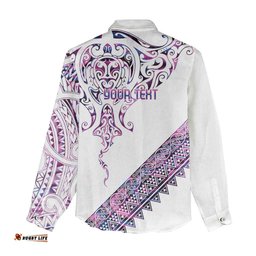 Mawhero Paua shell Kowhaiwhai Taniko Personalised Women Casual Shirt Manta Ray Shark-Turtle Maori Tribal Style LT9