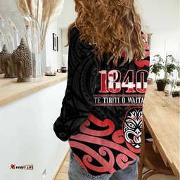 New Zealand 1840 Waitangi Day Women Casual Shirt Aotearoa Haka Mask - Red Version LT14