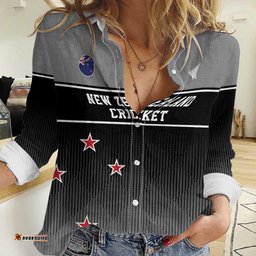Custom New Zealand Cricket Women Casual Shirt Black Cap Unbeatable LT05