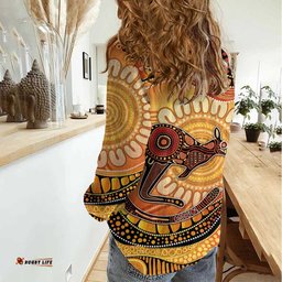 Indigenous Kangaroo Australia Women Casual Shirt Australian Aboriginal Art Proud LT14