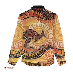 Indigenous Kangaroo Australia Women Casual Shirt Australian Aboriginal Art Proud LT14
