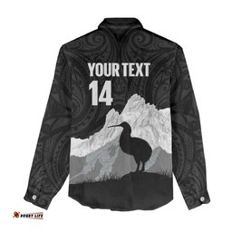 New Zealand South Island Football Custom Women Casual Shirt Aoraki Mount Cook With Kiwi Maori Pattern LT14