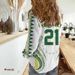 Custom Rugby Cook Islands Avaiki Women Casual Shirt White Kuki Airani Tribal Maori Inspired LT9