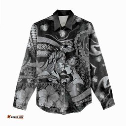 Personalised Maori Romantic Valentine Women Casual Shirt The Hongi Kiss Black Galaxy DT05