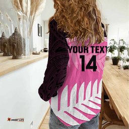 Custom New Zealand Aotearoa Cricket Women Casual Shirt Go White Silver Fern LT14