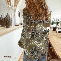 Personalised NAIDOC Week 50 Years Deadly Always Women Casual Shirt Brown Aboriginal Artwork Dot Painting LT9