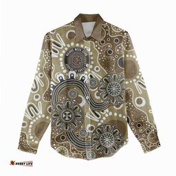 Personalised NAIDOC Week 50 Years Deadly Always Women Casual Shirt Brown Aboriginal Artwork Dot Painting LT9