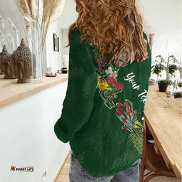 Kia Ora New Zealand Floral Personalized Women Casual Shirt Sage Green LT7