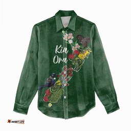 Kia Ora New Zealand Floral Personalized Women Casual Shirt Sage Green LT7