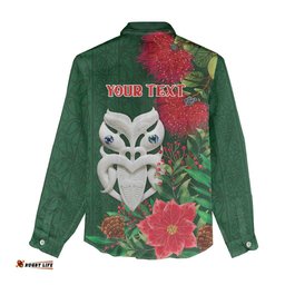 Maori Wheku Meri Kirihimete Personalised Women Casual Shirt All Green Indigenous Maori Motif LT9