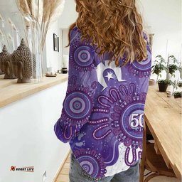 NAIDOC Week 2026 Women Casual Shirt 50 Years Deadly Dhari Purple Aboriginal Art LT14