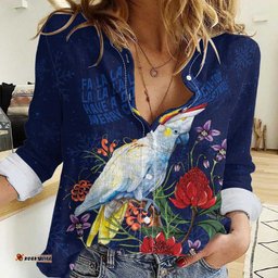 Merry Cocka-mas Women Casual Shirt Australia Christmas Blue Art LT9