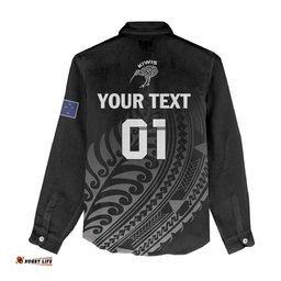 Custom New Zealand Cricket Women Casual Shirt Maori Kiwi Black Fern LT01
